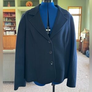 Talbots navy blue boiled wool jacket